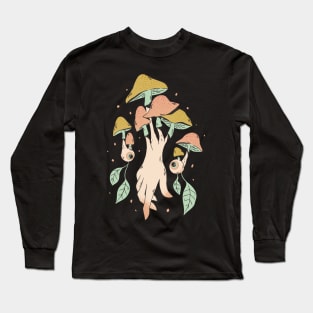 Cottagecore Aesthetic Mushrooms Hand, Eyes Long Sleeve T-Shirt